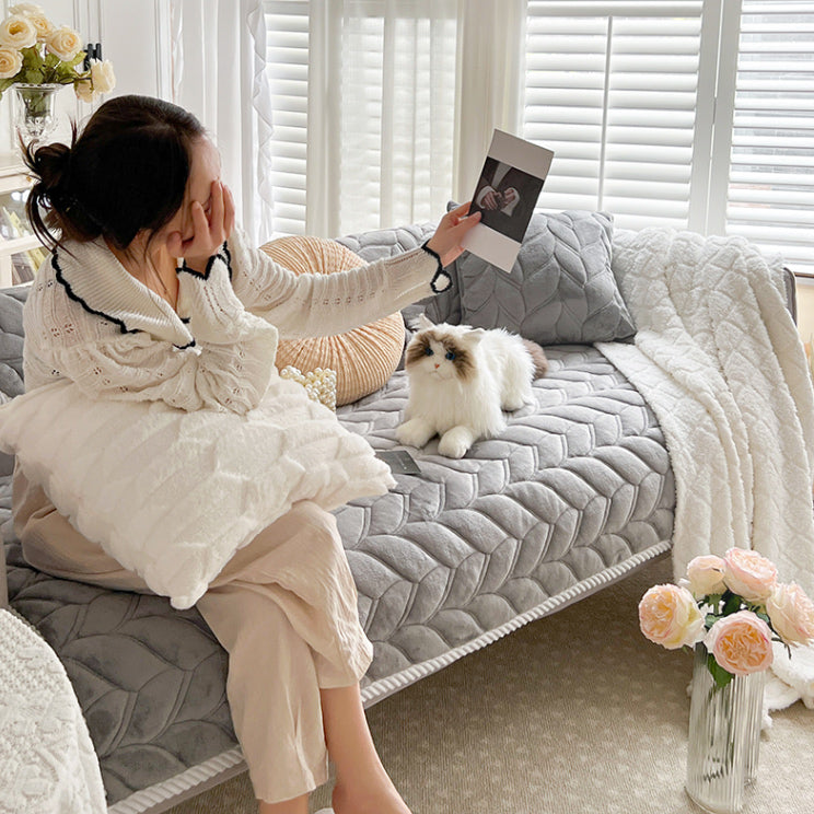 4color cable pattern sofa cover