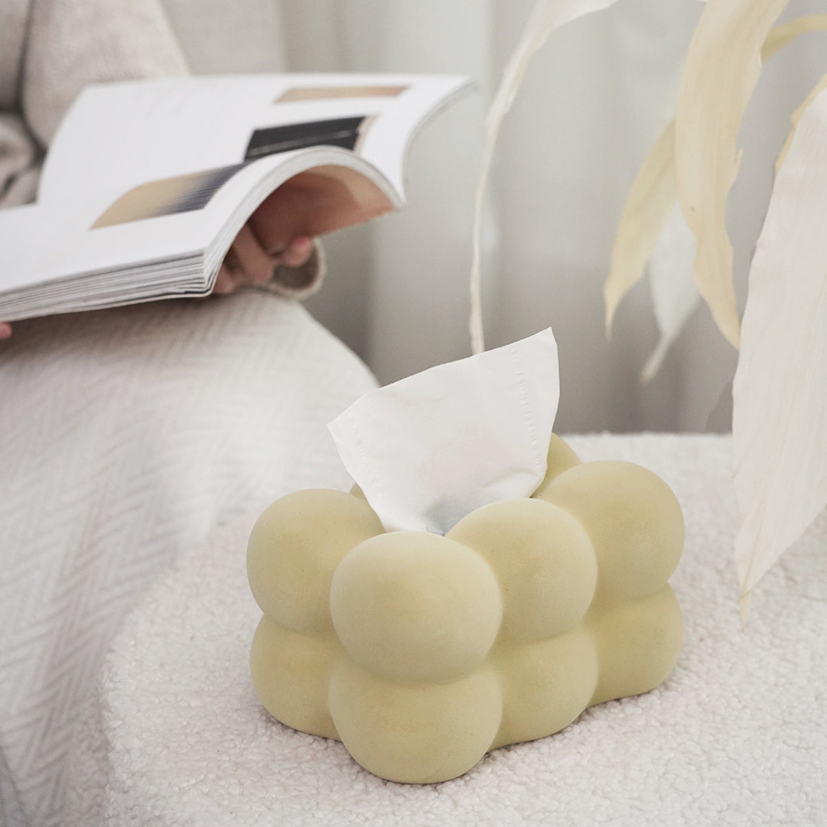 3color furry cloud tissue case