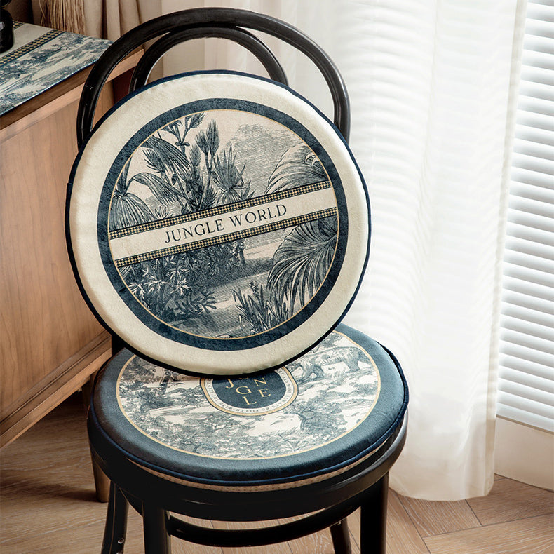 2design blue retro forest cushion