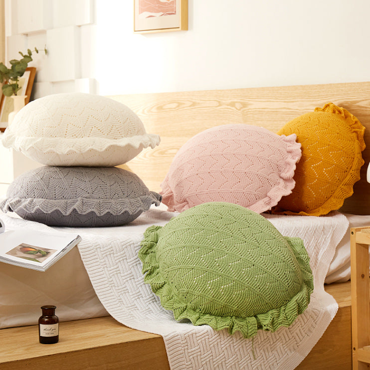 5color knit circle cushion