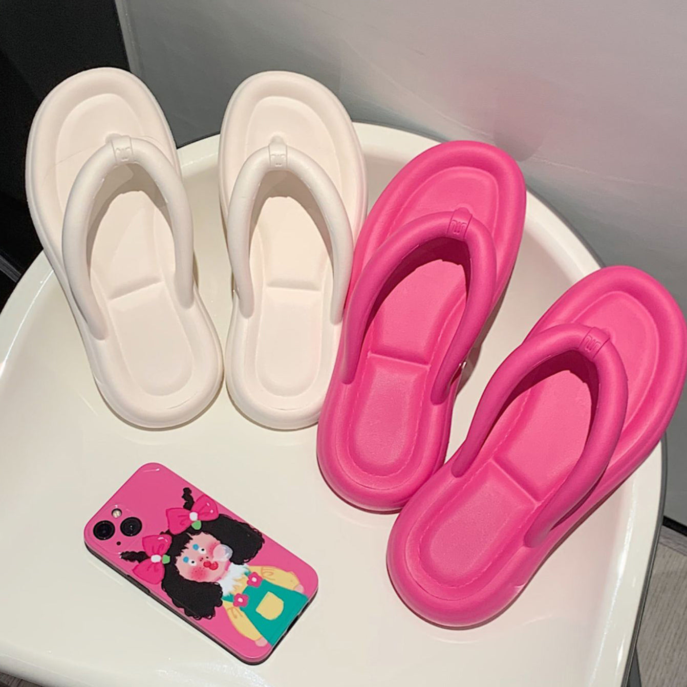 5color simple casual rubber roomshoes