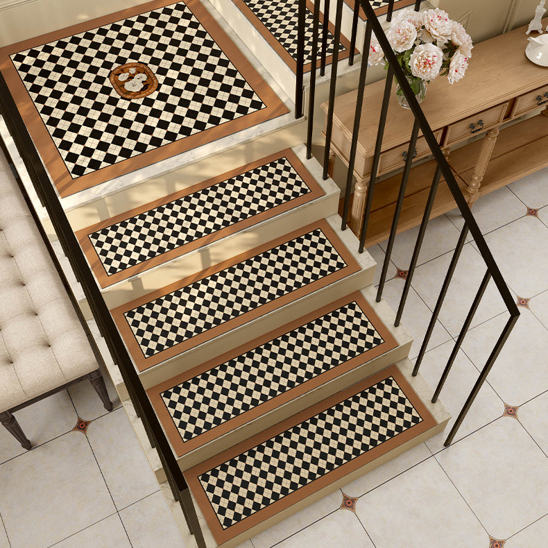 argyle brown check step mat