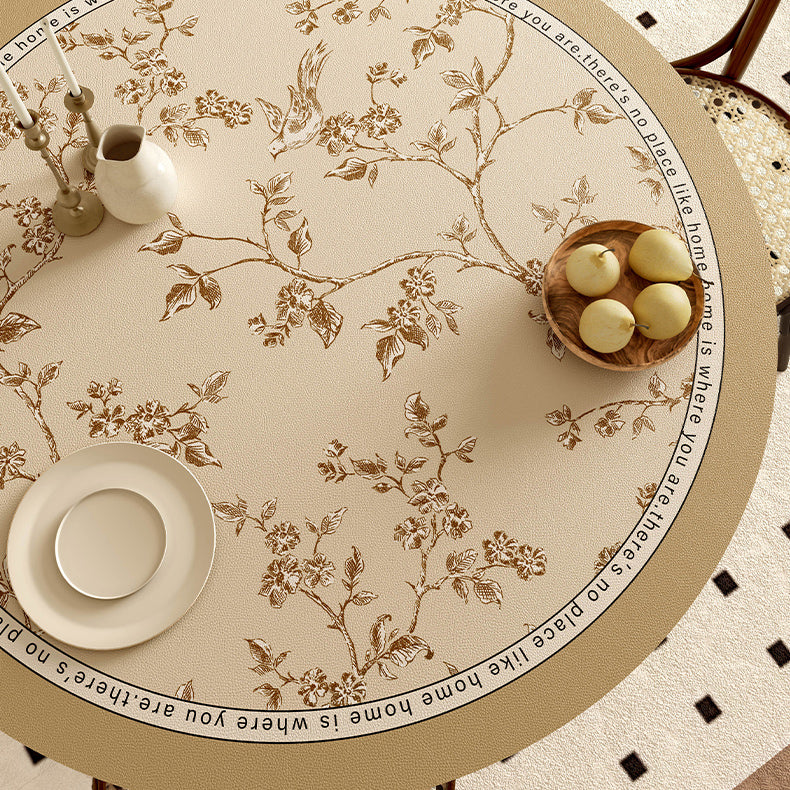 south wood beige round table mat