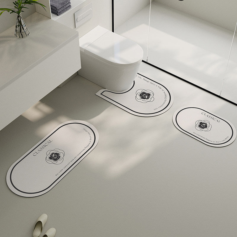 classical simple flower toilet mat