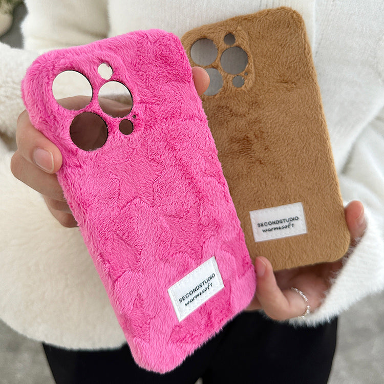 2color short fur iPhone case