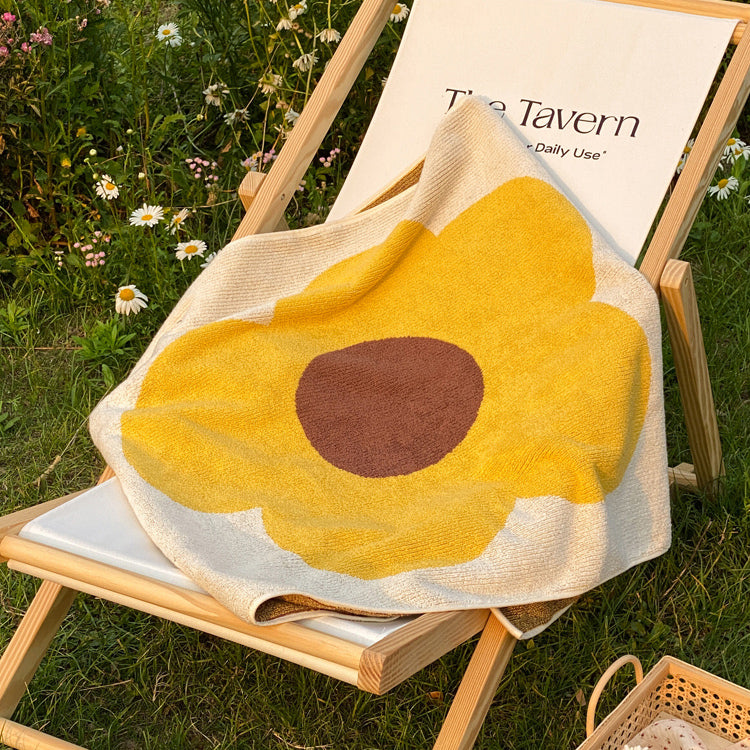 2color single flower towel