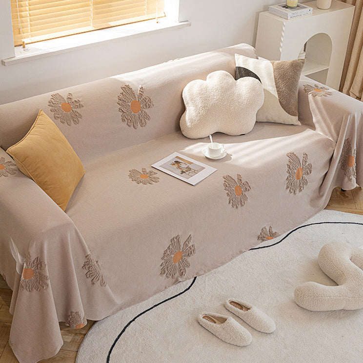 2color press flower sofa cover