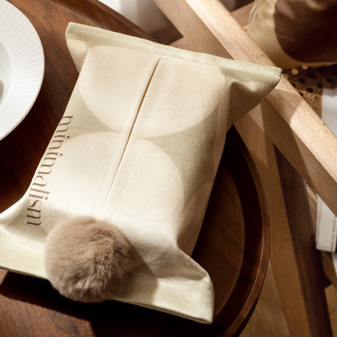 brown circle minimalism tissue case