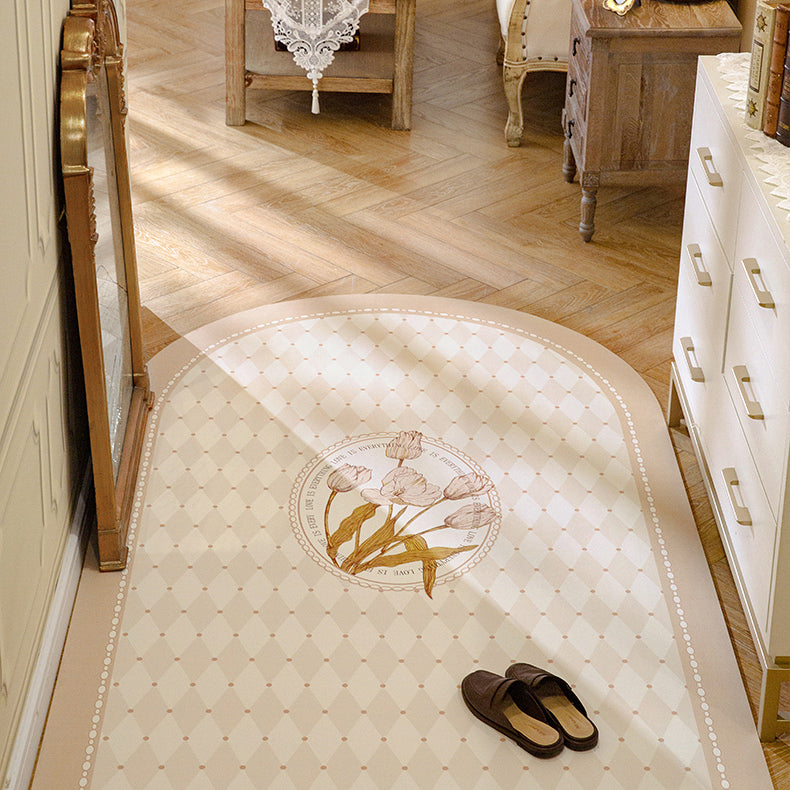 pink tuilp everthing door mat