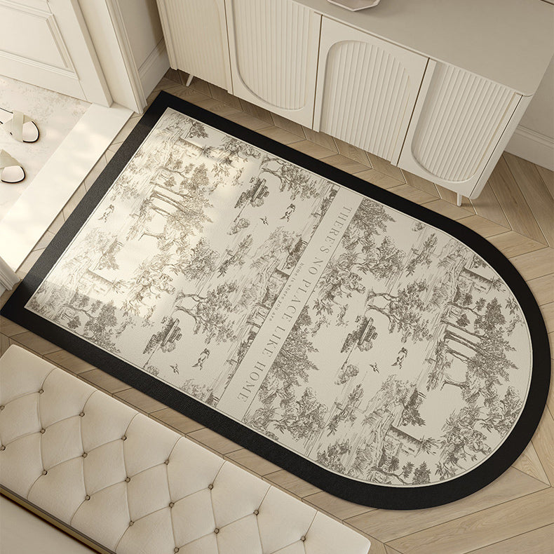 black toile de Jouy door mat