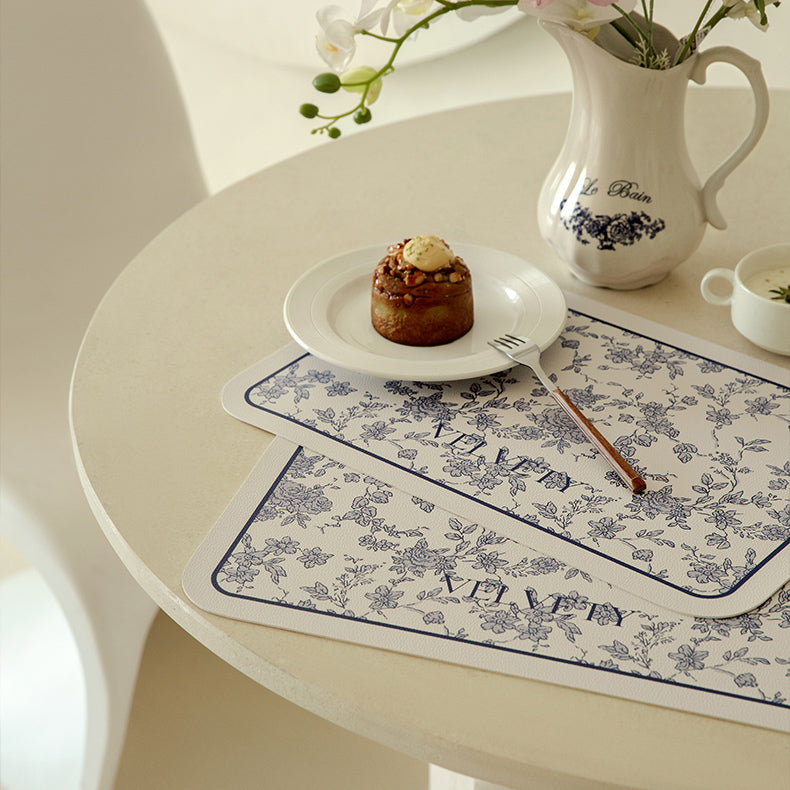 2color french flower velvety place mat