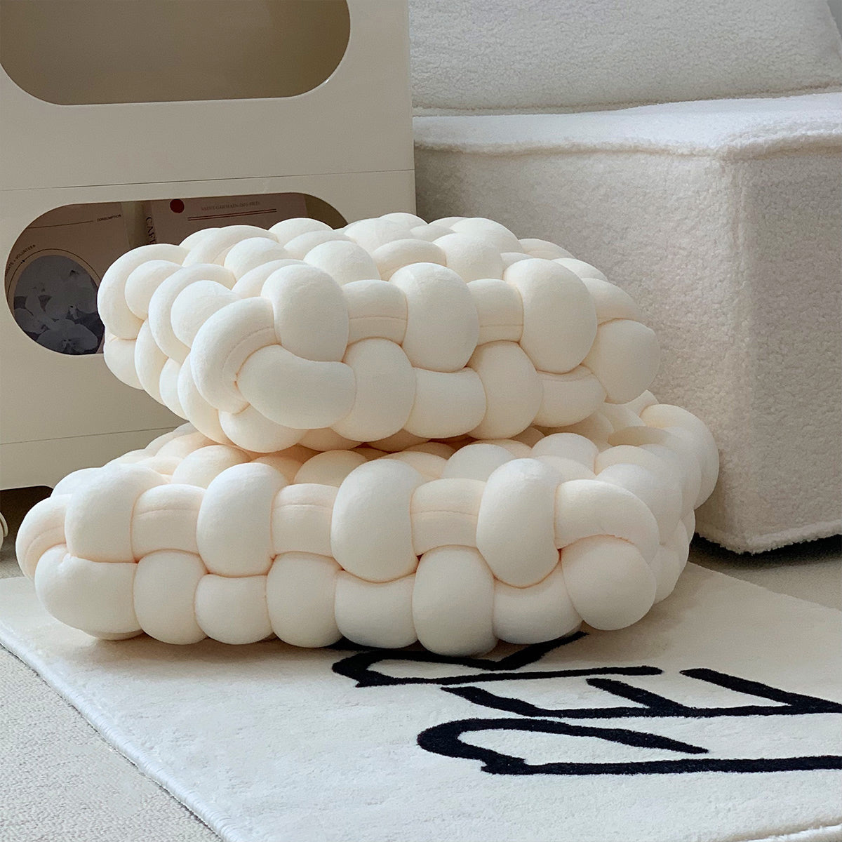 2color natural knit cushion