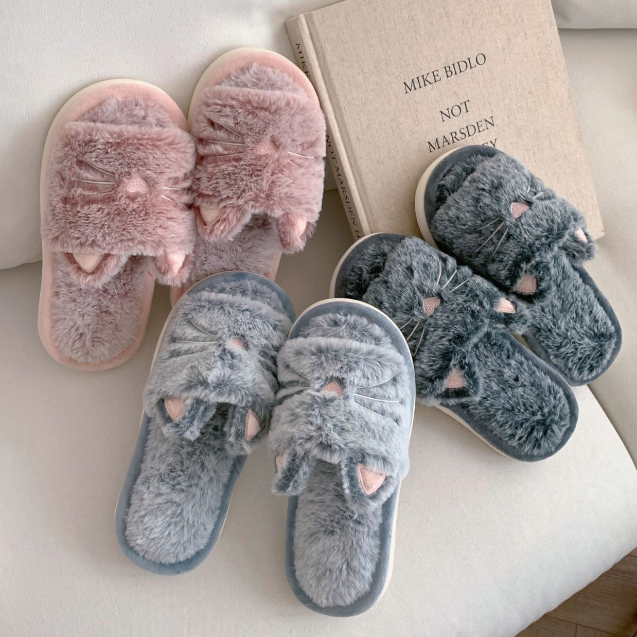 3color fur cat roomshoes