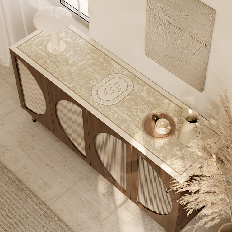 beige elegance logo square shelf mat