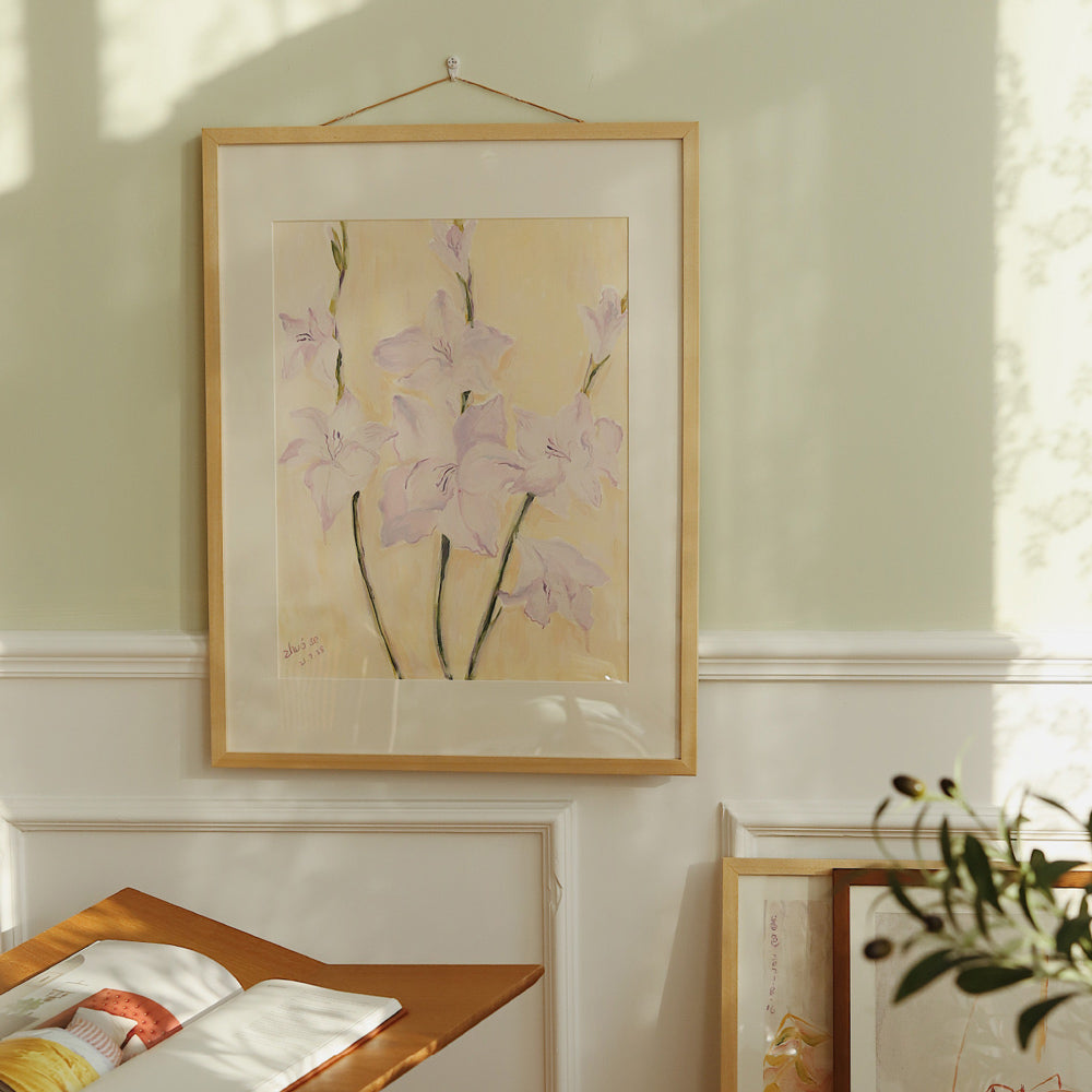 purple gladiolus poster & frame SET