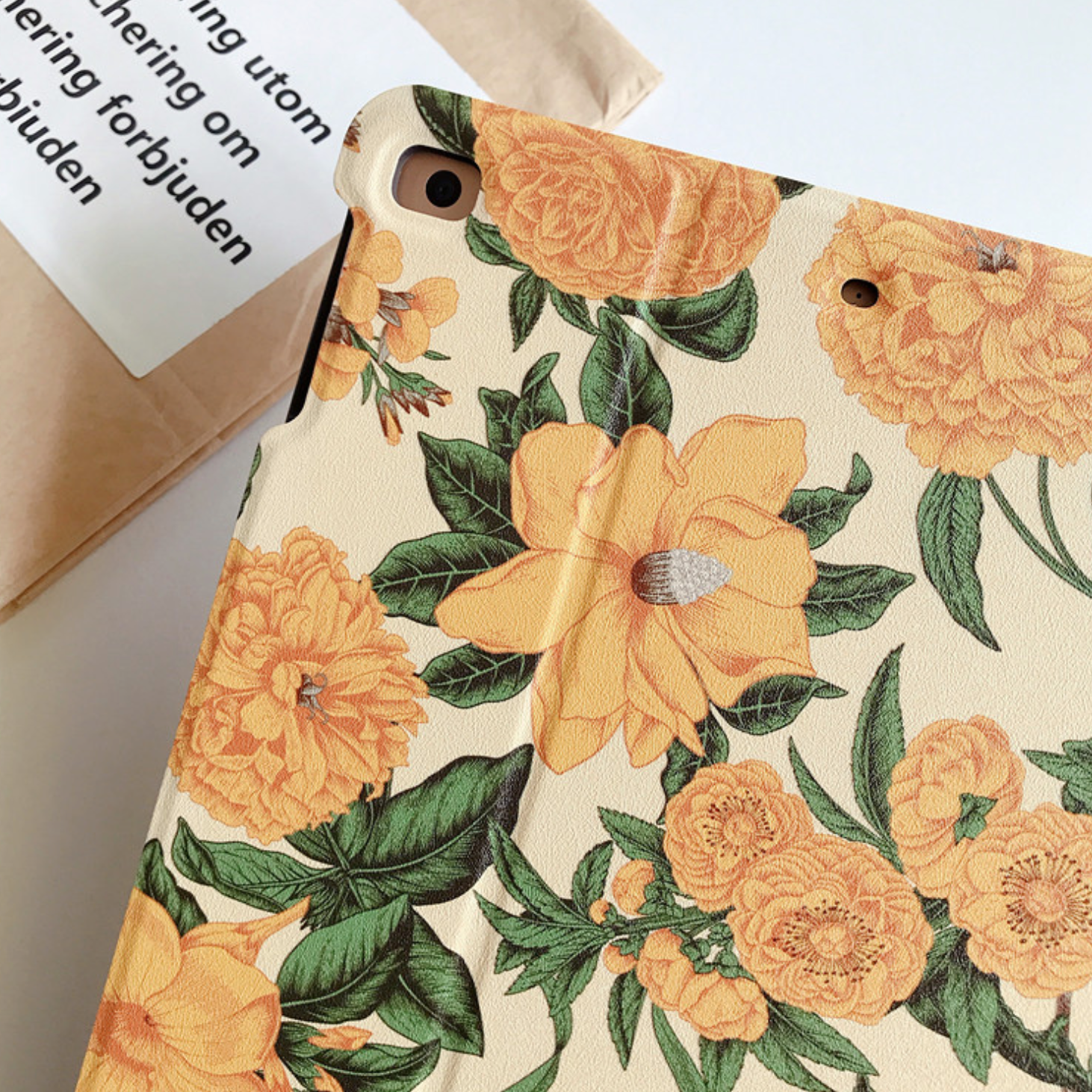 french retro flower iPad case