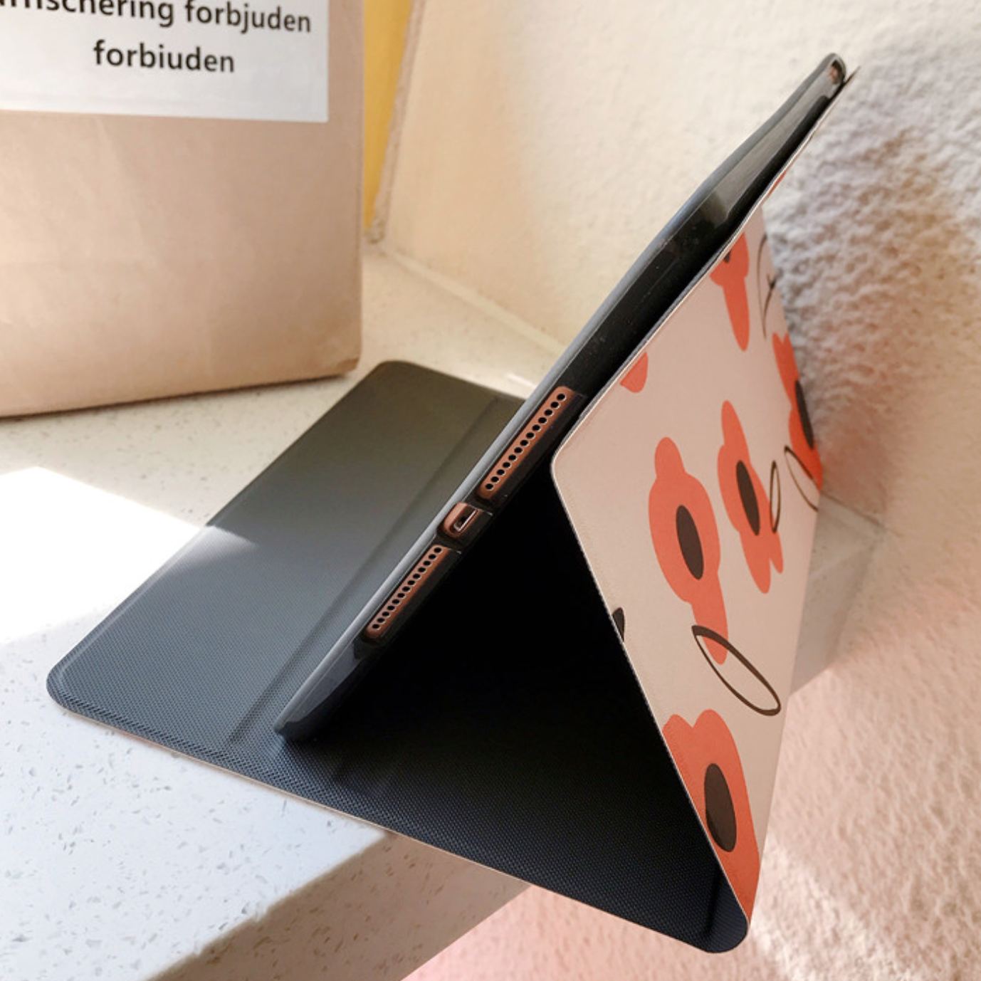 orange flower iPad case