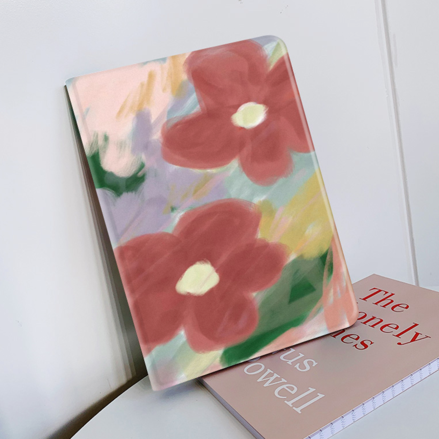 red flower ink iPad case