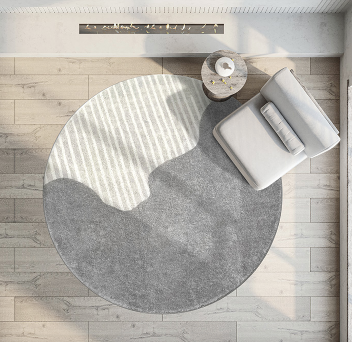 gray 2design round carpet