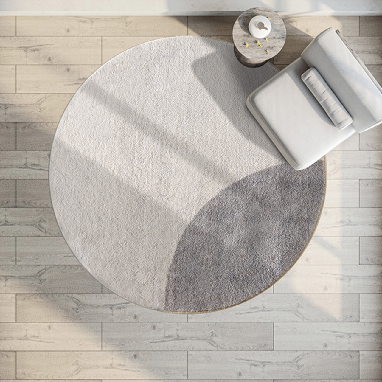 gray 2design round carpet