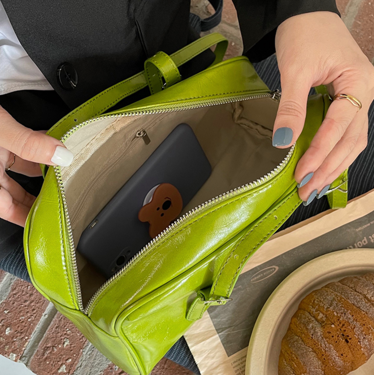 spring 3color under arm shoulder bag