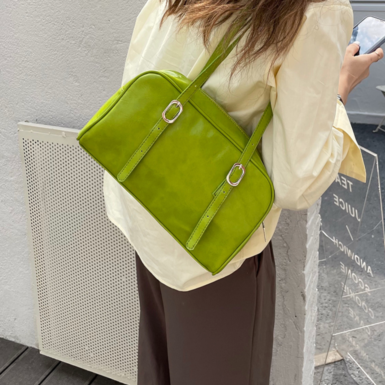 spring 3color under arm shoulder bag