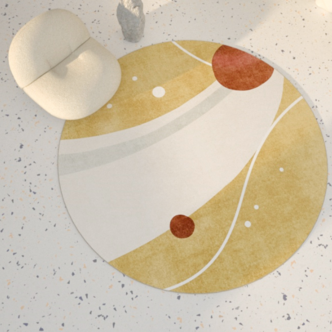 nordic abstract round mat