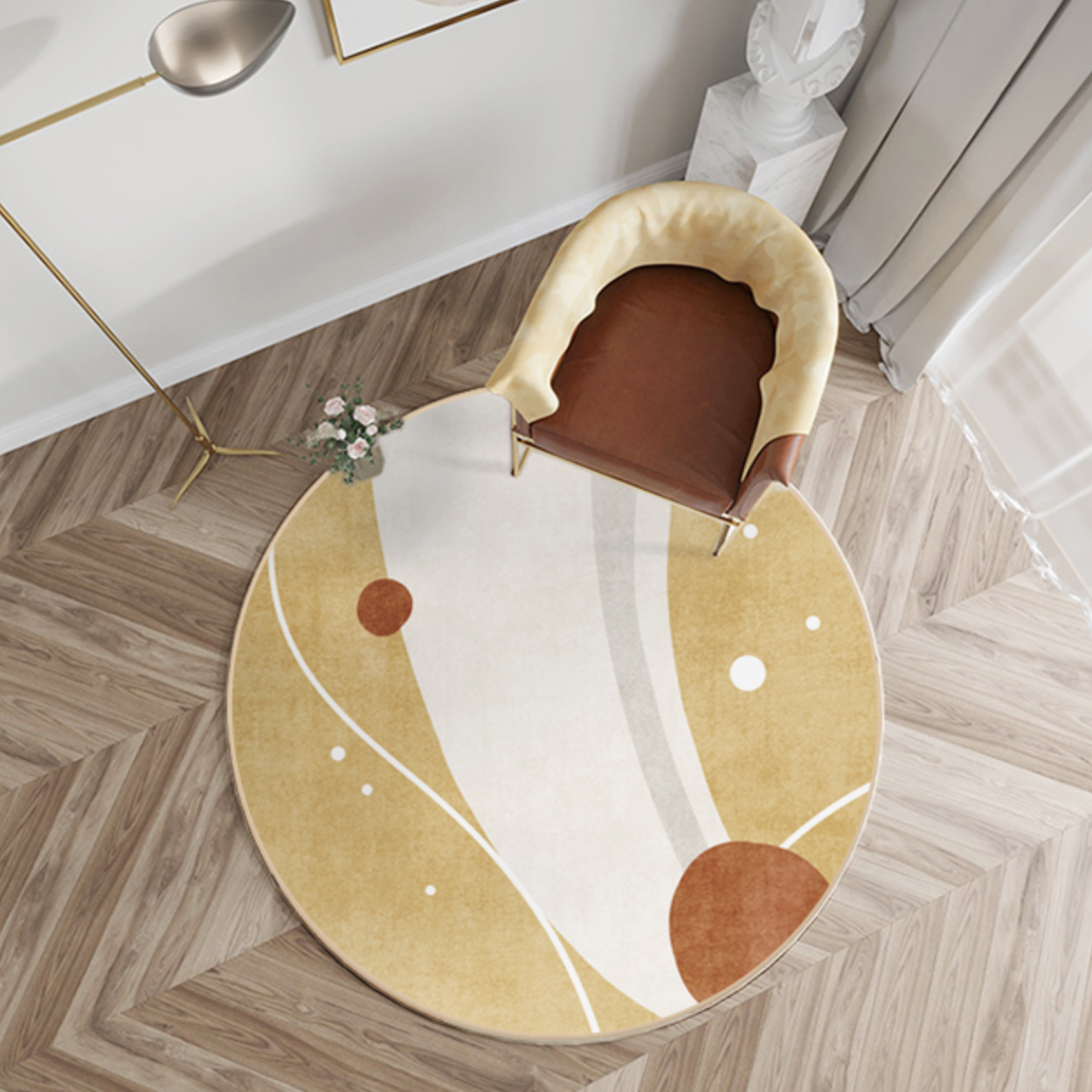nordic abstract round mat