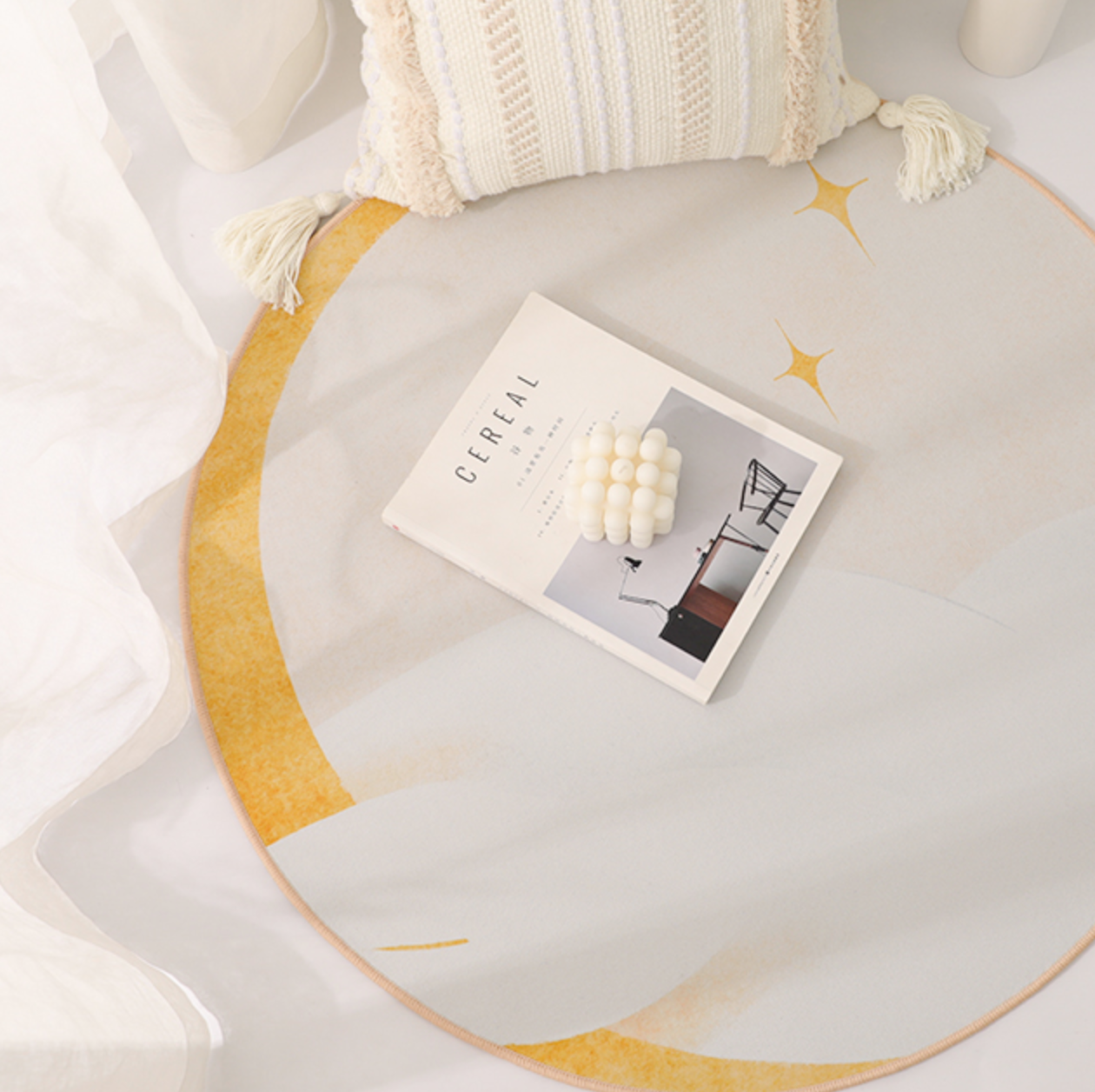 nordic abstract round mat