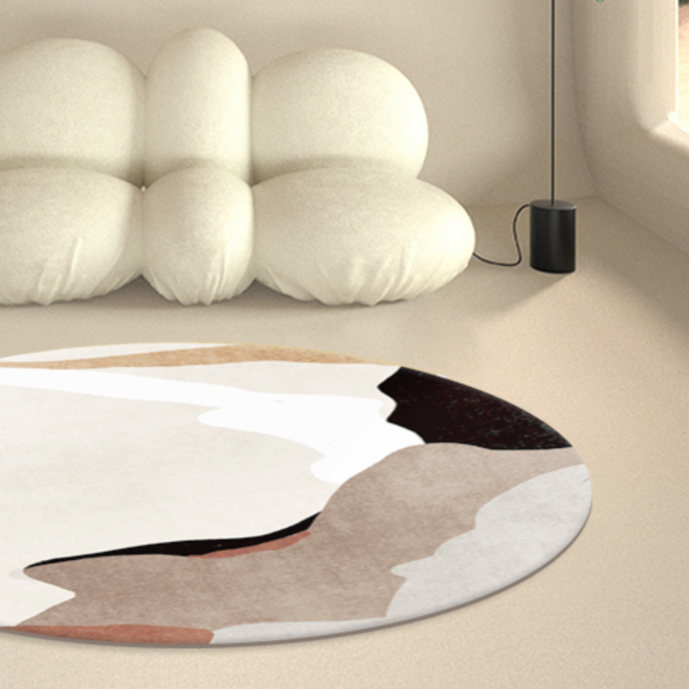 coffee brown round mat