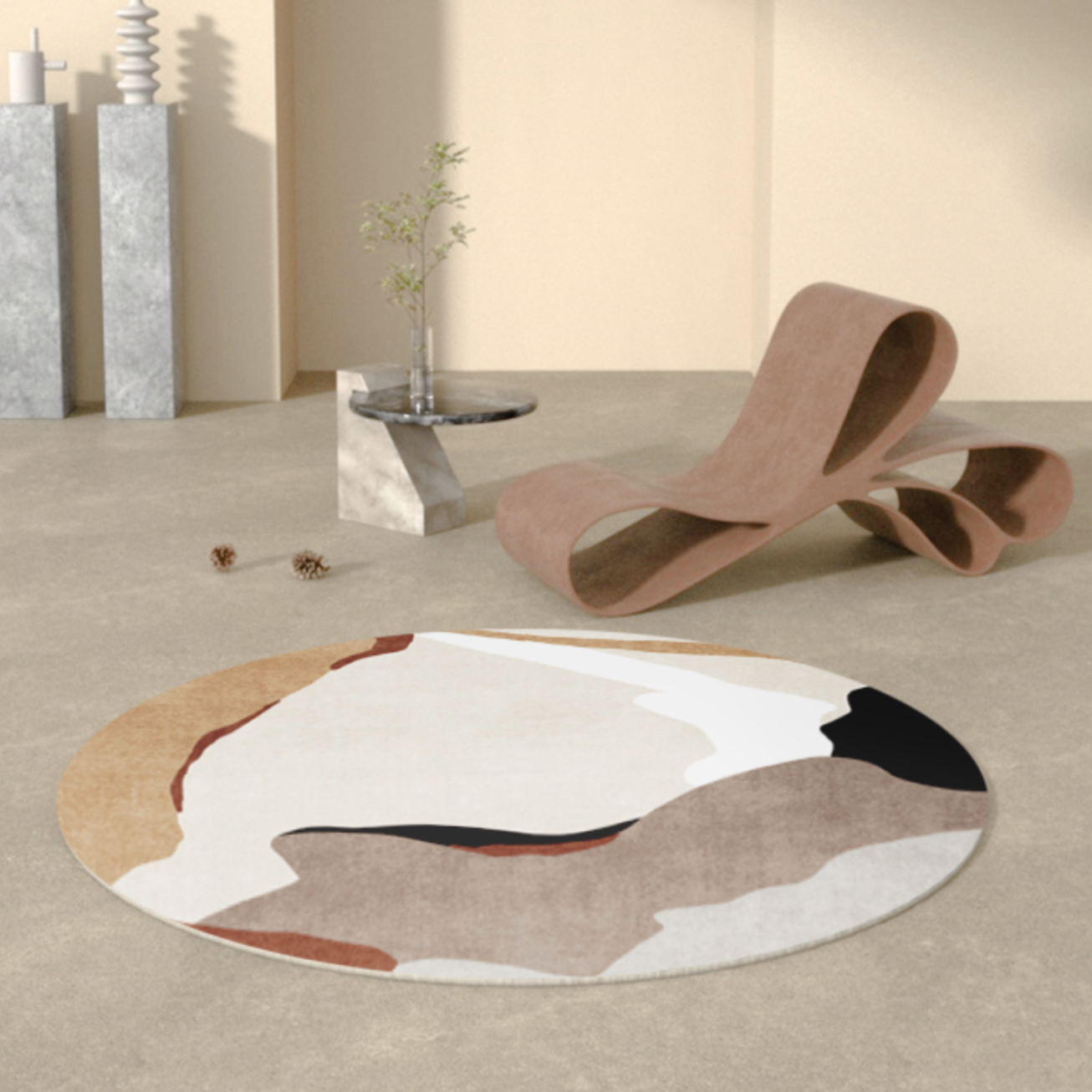 coffee brown round mat
