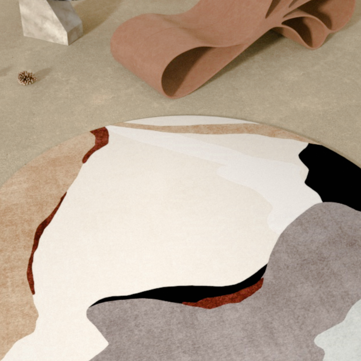 coffee brown round mat