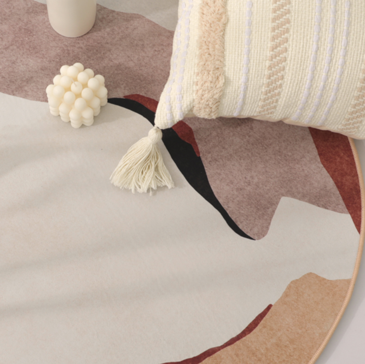 coffee brown round mat