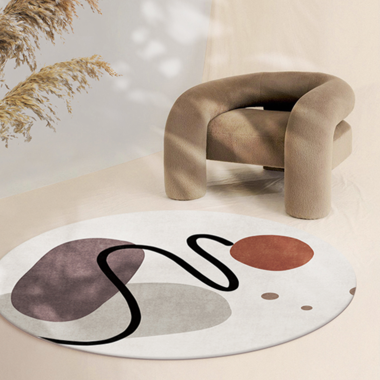 coffee brown round mat