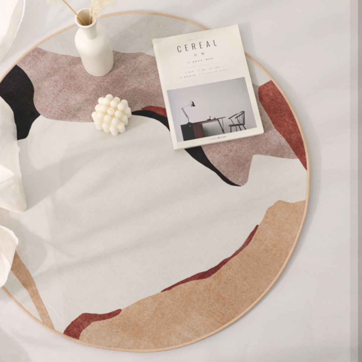coffee brown round mat