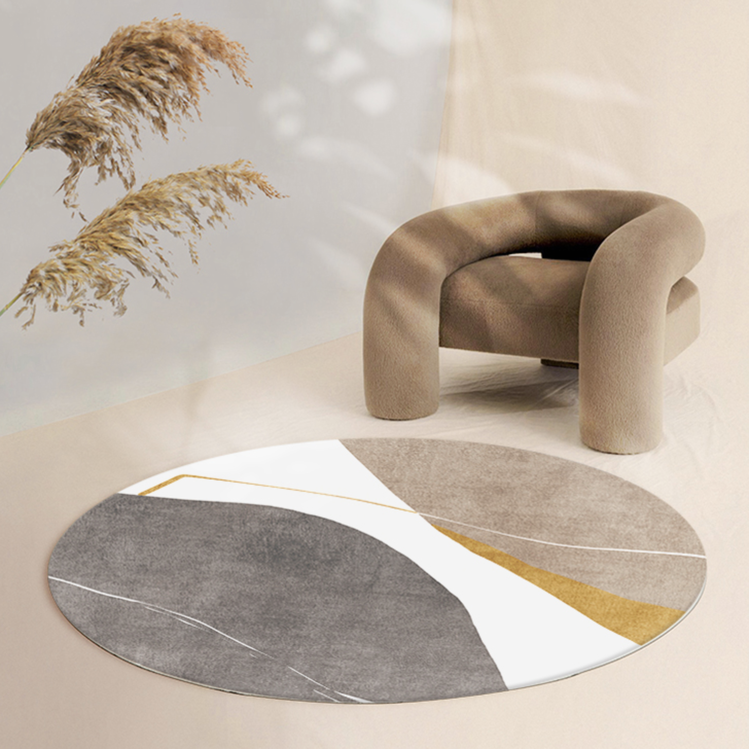 coffee brown round mat