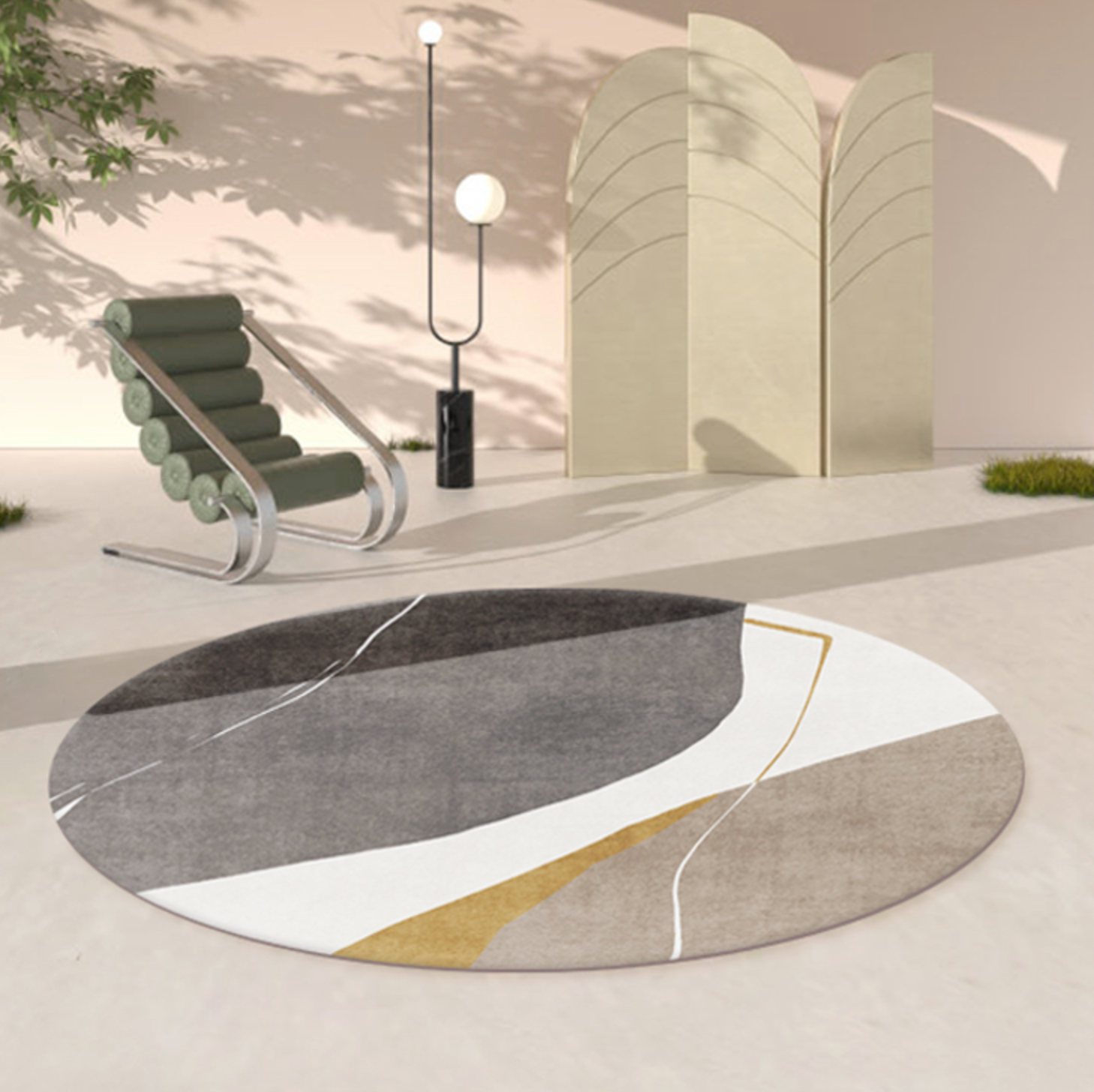 coffee brown round mat