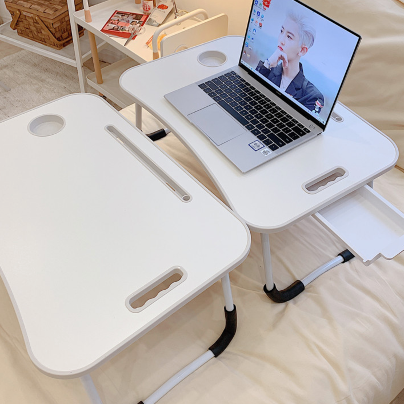 3type white bed table