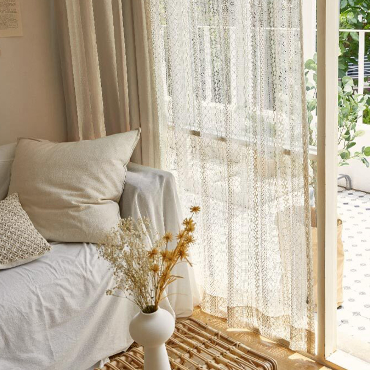 french retro lace curtain
