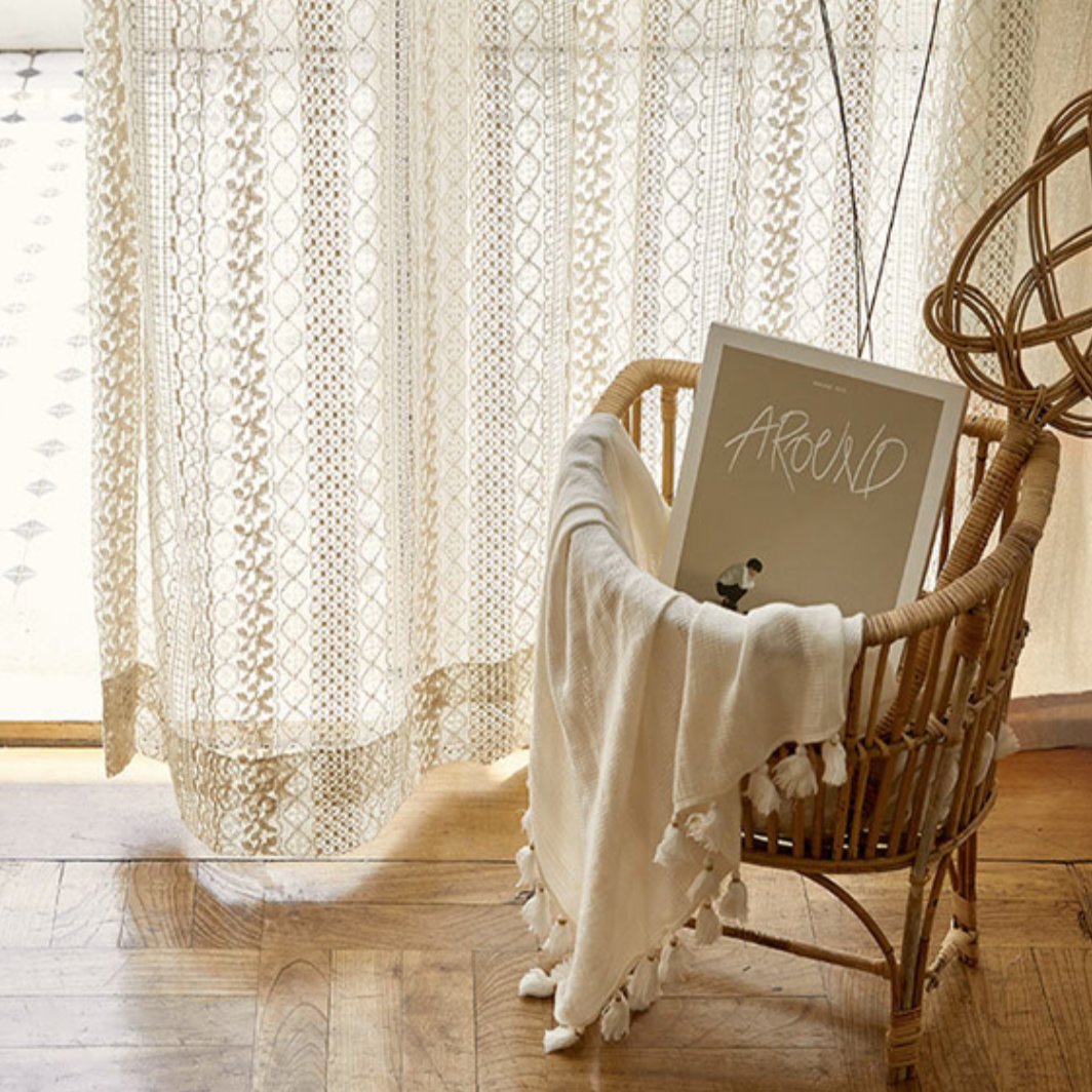 french retro lace curtain