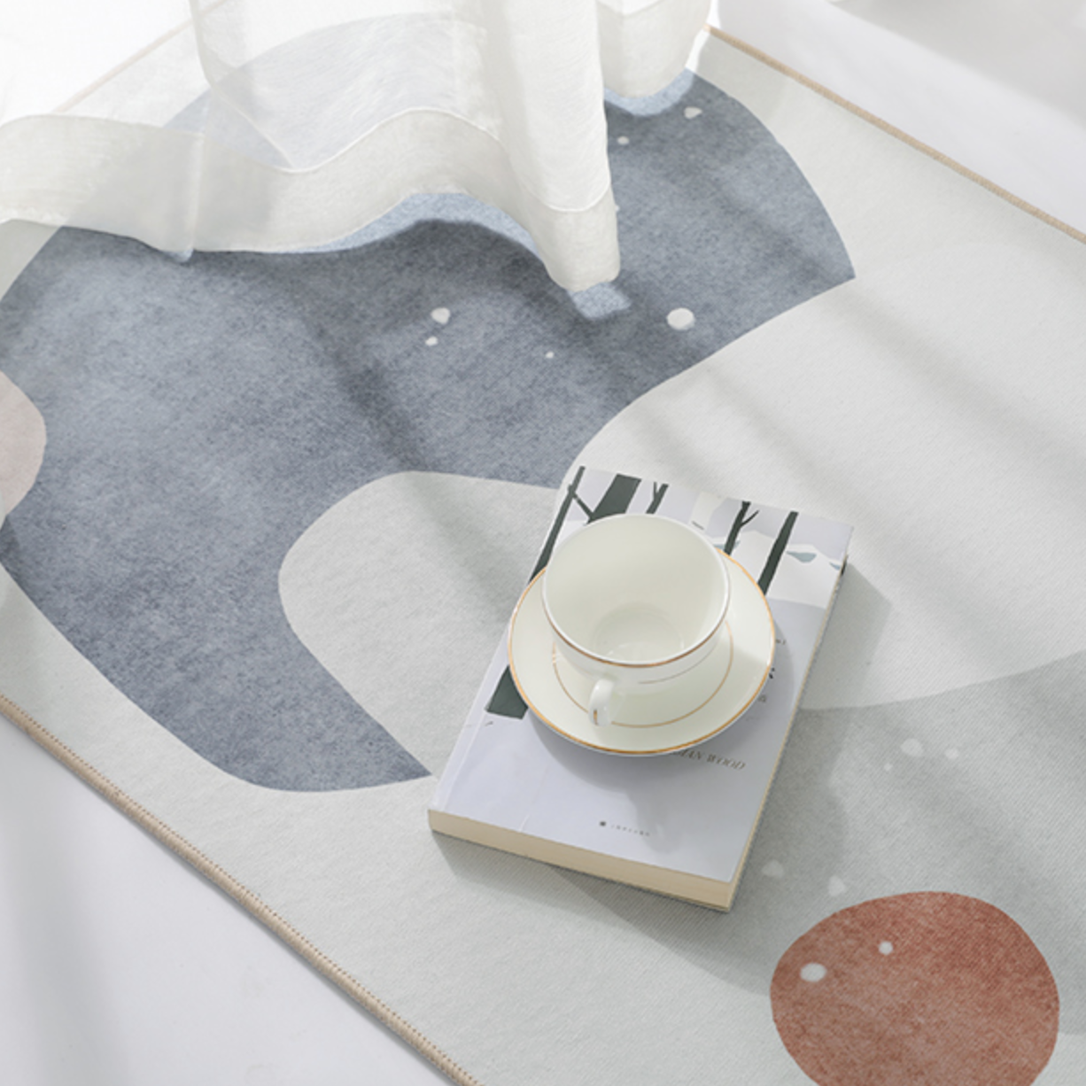 【即納】blue motif 3design square carpet / 80×160cm , A