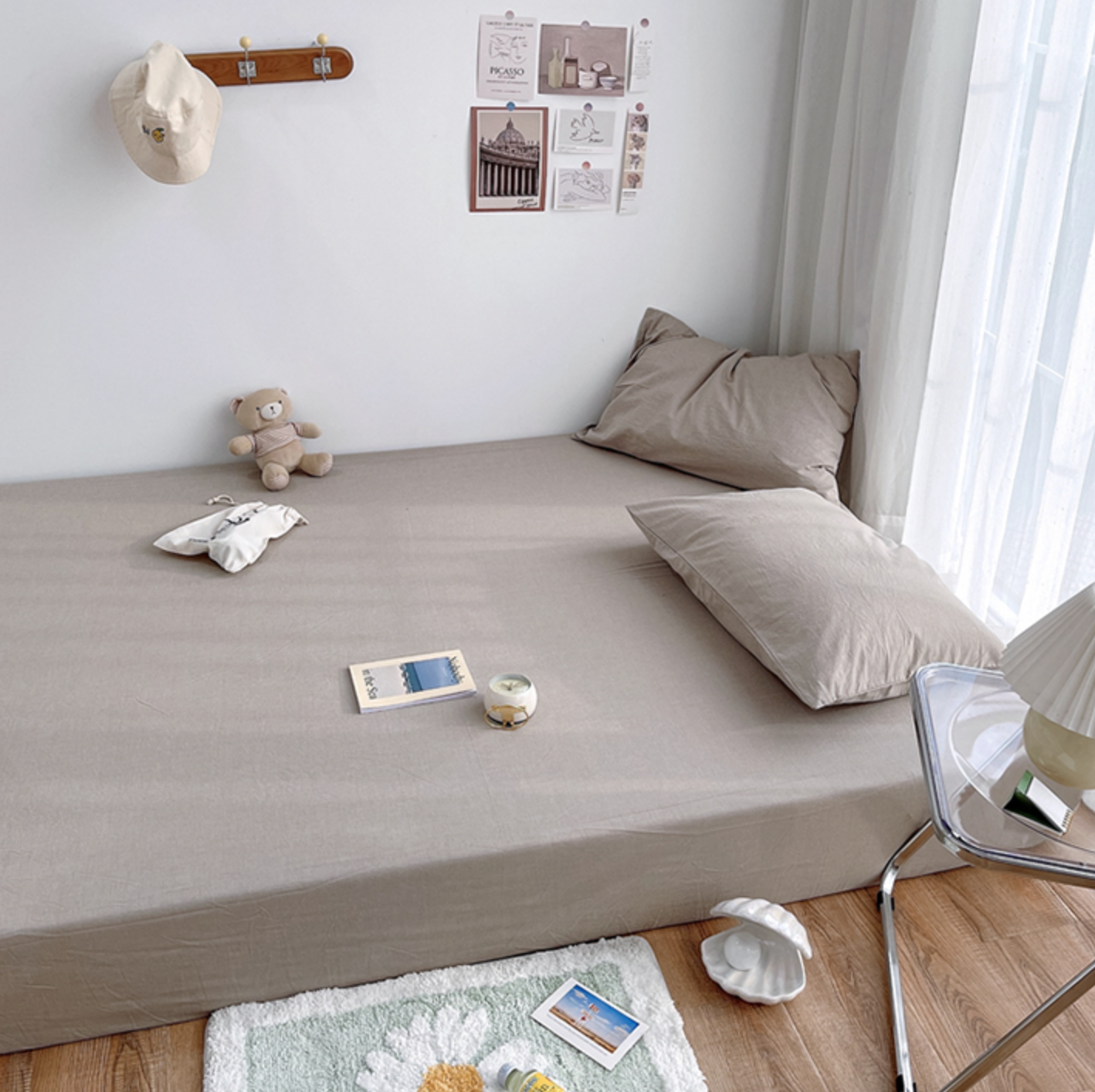 【大人気】19color simple mattress sheet & pillow sheets set