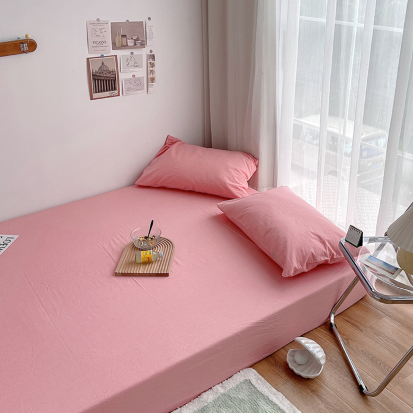 【大人気】19color simple mattress sheet & pillow sheets set