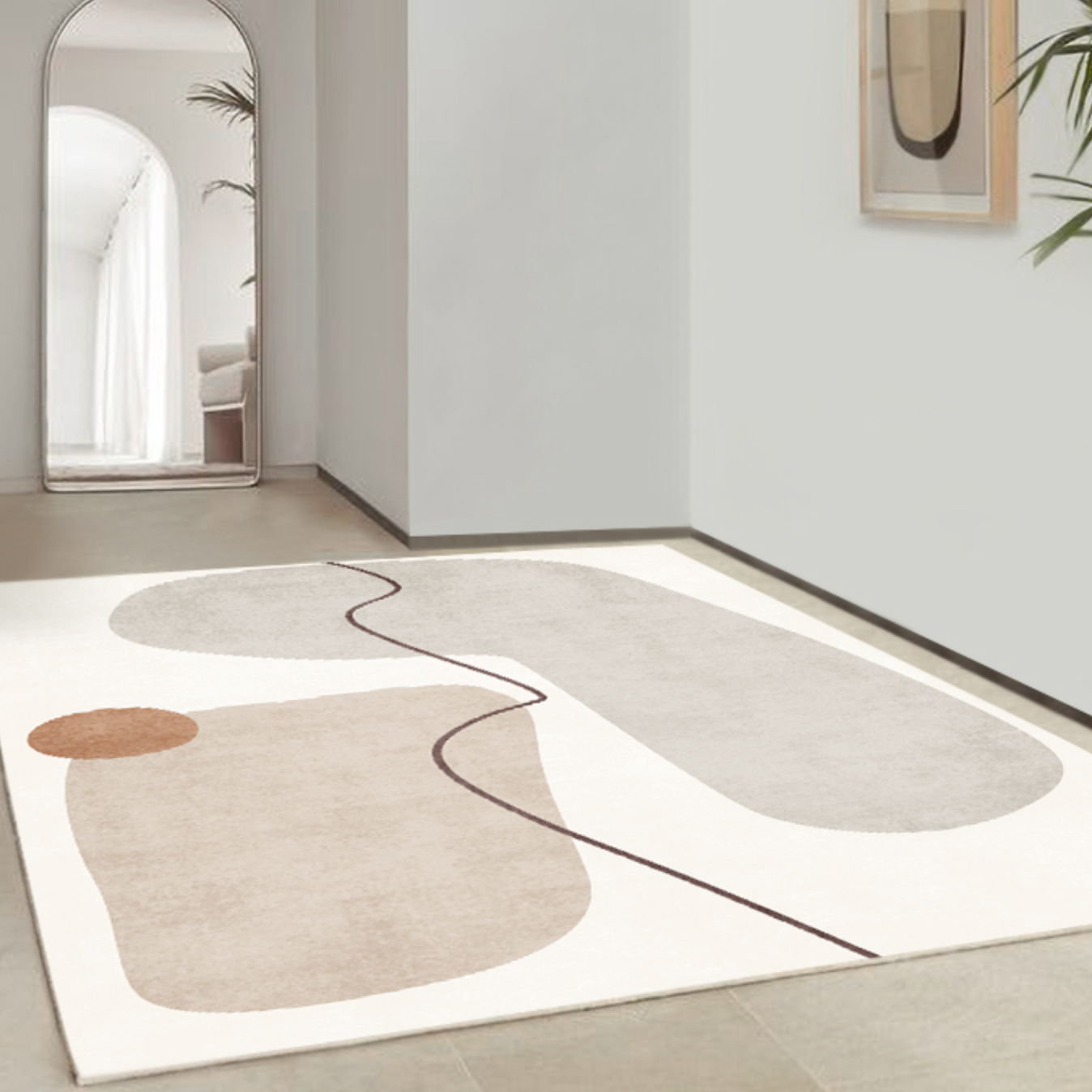 stone motif 4design square carpet