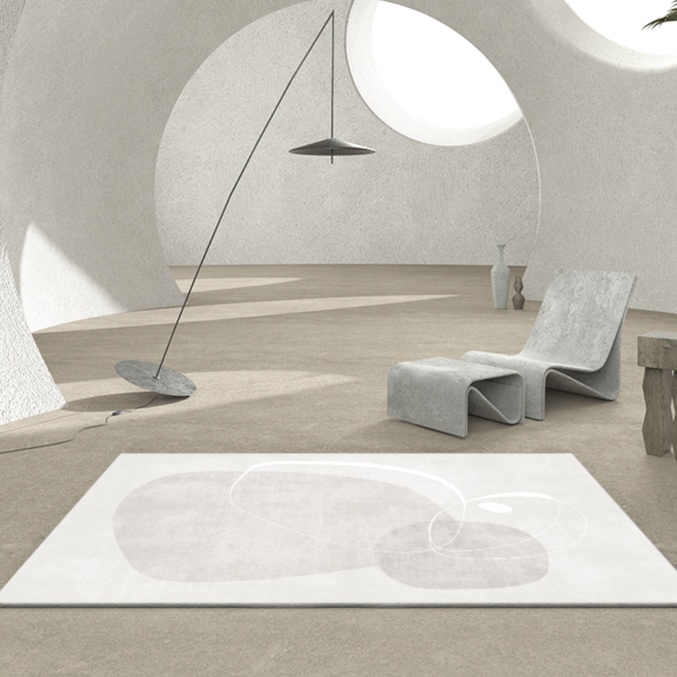 stone motif 4design square carpet
