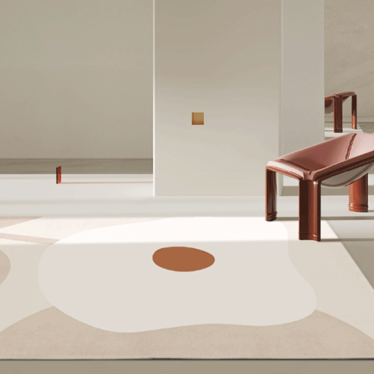 flower beige 4design square carpet