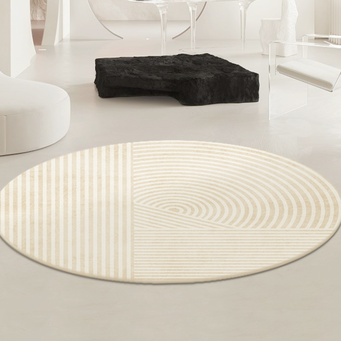 beige 6color round carpet