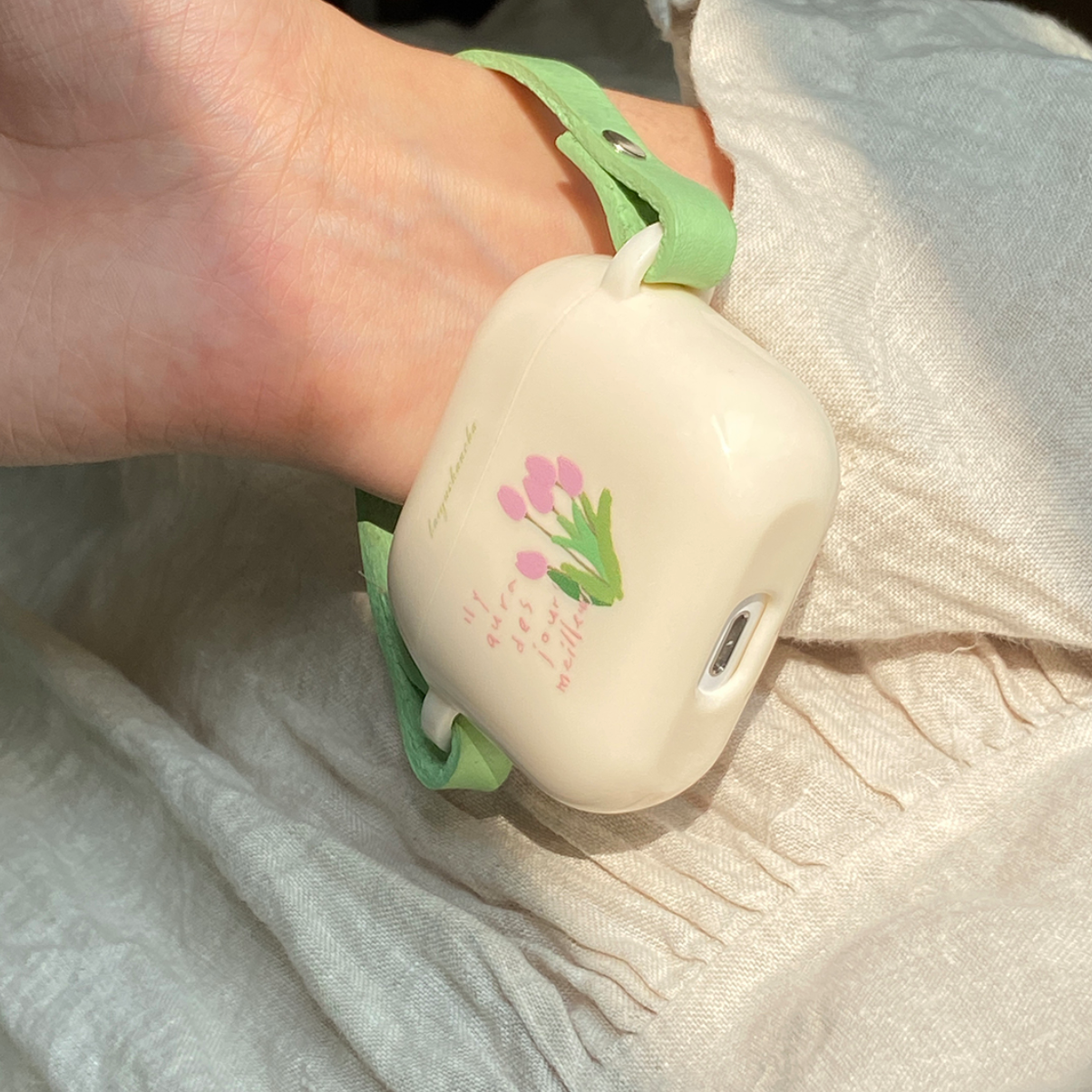 purple tulip Airpods case