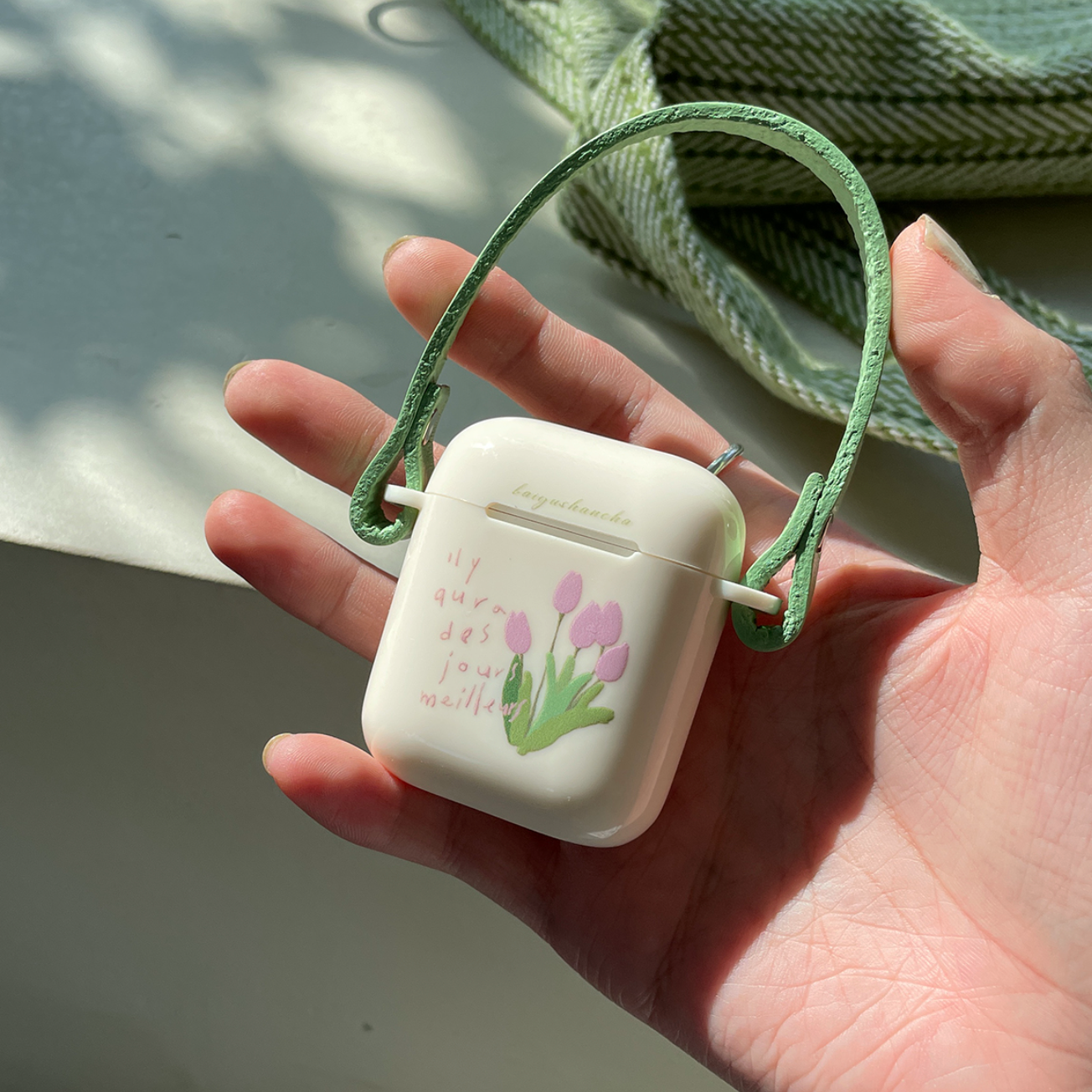 purple tulip Airpods case