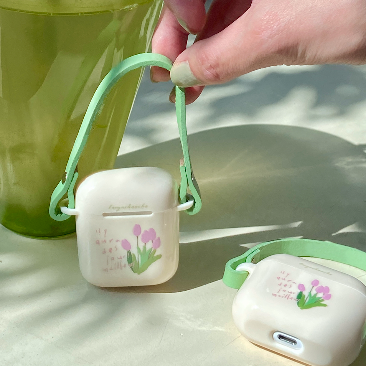 purple tulip Airpods case